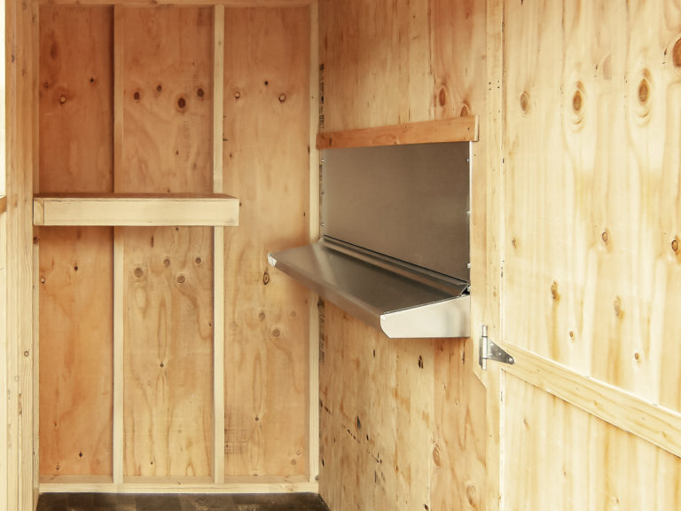 egg collecting room in chicken coop